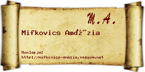 Mifkovics Amázia névjegykártya